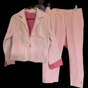 2pc PINSTRIPED JACKET & CAPRI pants